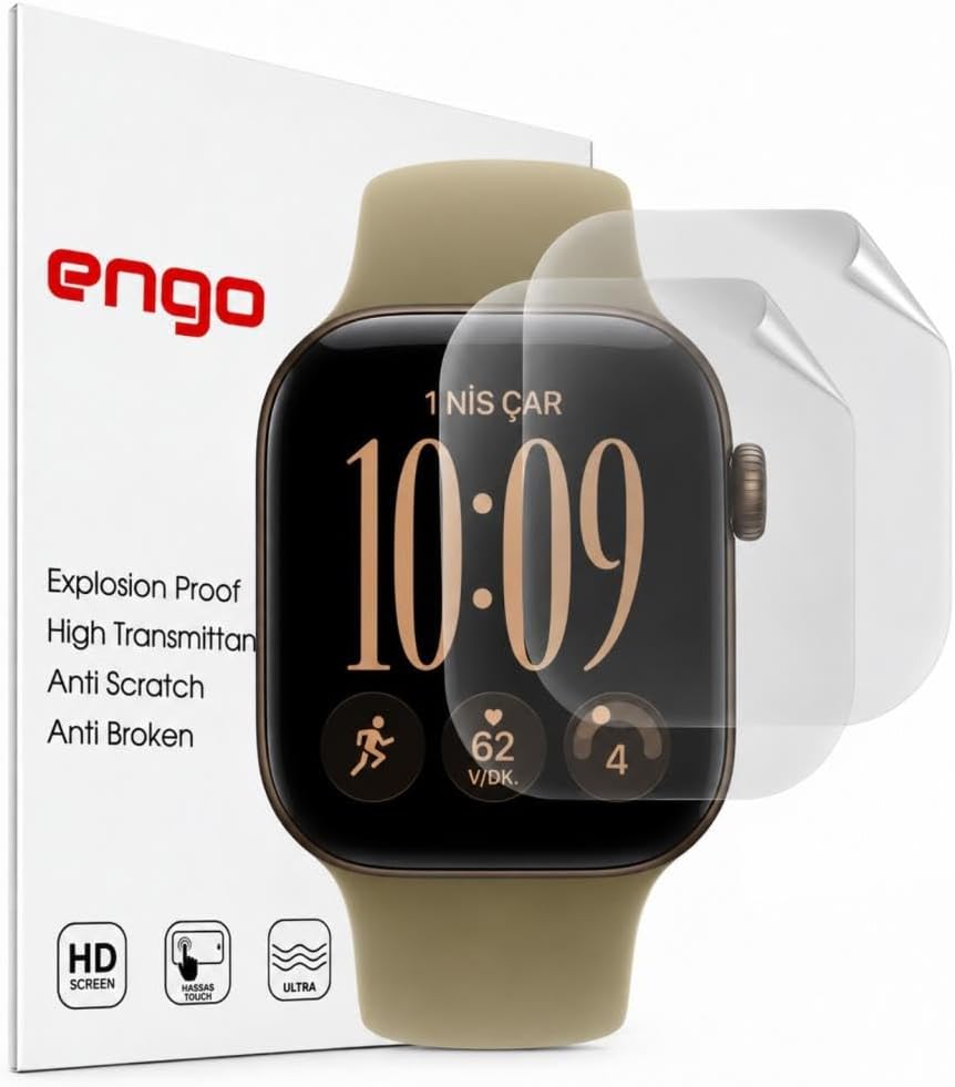 Apple Watch Series 12 42mm İle Uyumlu Ekran Koruyucu TPU A3582 Şeffaf Çizilmeye Dayanıklı Akıllı Saat Koruması 2 Adet