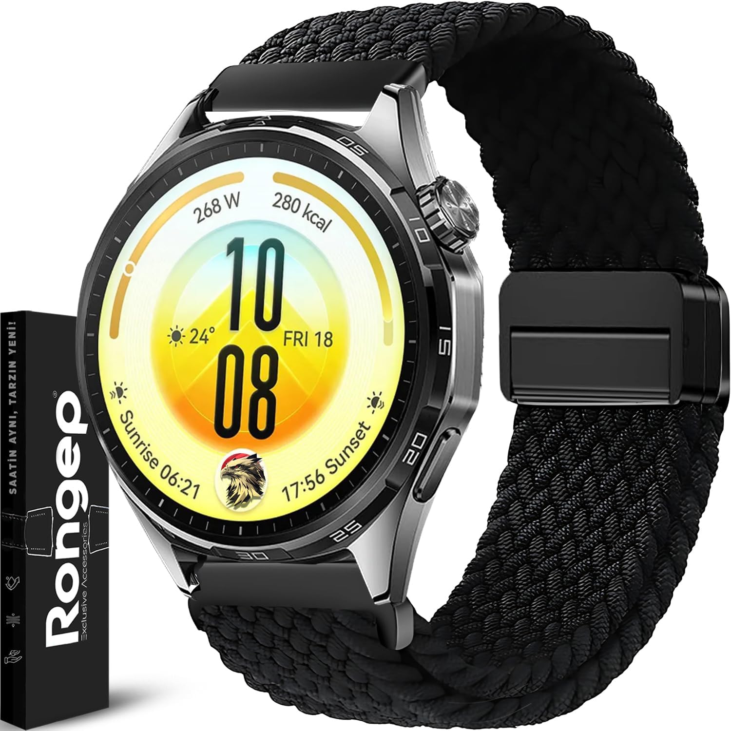 [Örgü Loop] Huawei ile Uyumlu 22mm Kordon GT7/GT7 Pro/GT6/6 Pro/Runner 2/GT5/5 Pro/GT4/GT3 46mm için Manyetik Toka GT7 Pro Kordon Terletmeyen Elastik Kumaşlı GT7 46mm Kordonu