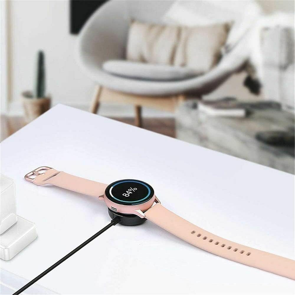 Samsung Galaxy Watch 7 ile Uyumlu 1 Metre USB Şarj Kablosu ve Adaptörü, Type-A Bağlantılı Akıllı Saat Şarj Cihazı