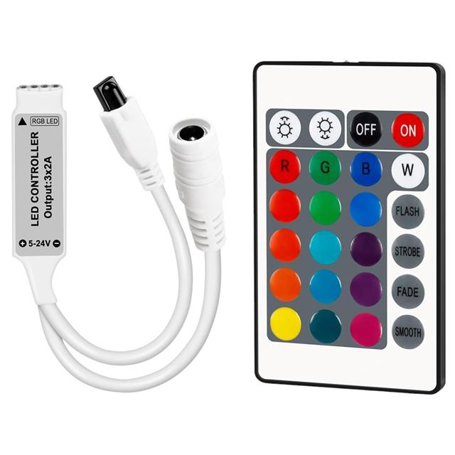 PM-4615 5-12-24 Volt 3x2 Amper Mini 24 Tuşlu Led RGB Kontrol Cihazı