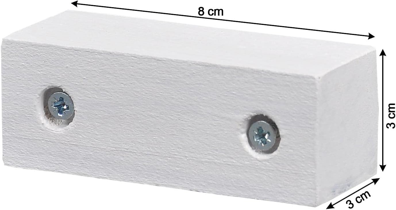 Masa Sandalye Mobilya Koltuk Ayak Yükseltici Ağaç Takoz 4'lü Set Boy 3 cm En 8 cm Beyaz