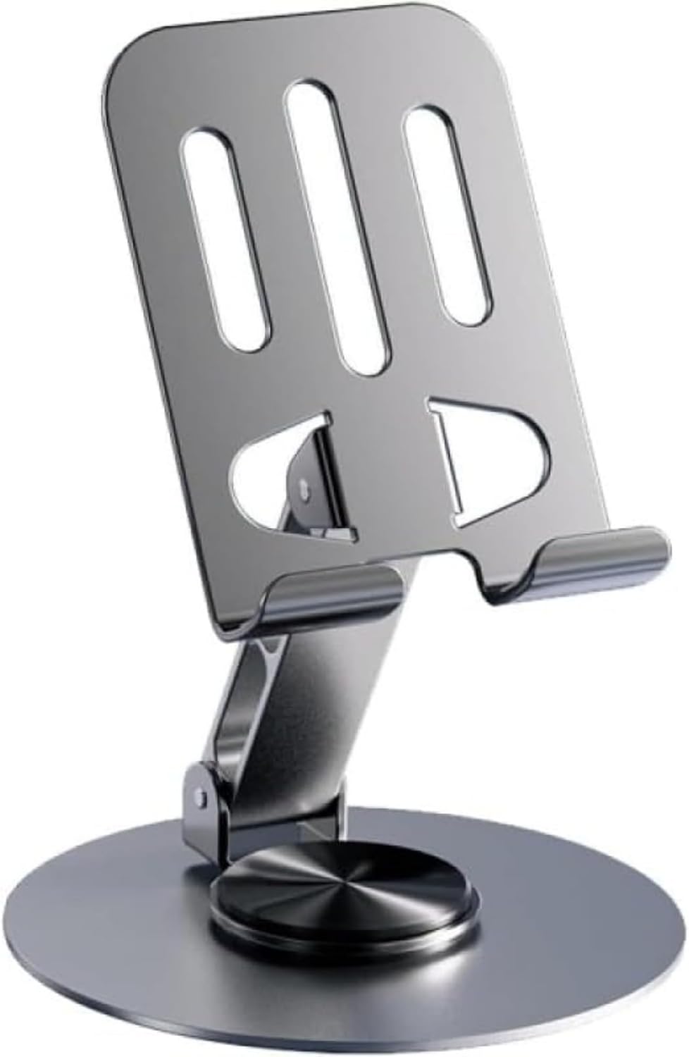 360° Döner Metal Telefon ve Tablet Tutucu Stand, Katlanabilir Teleskopik, Silikon Pedli, Kaymaz Tabanlı, Ev Ofis Seyahat İçin Pratik Çözüm