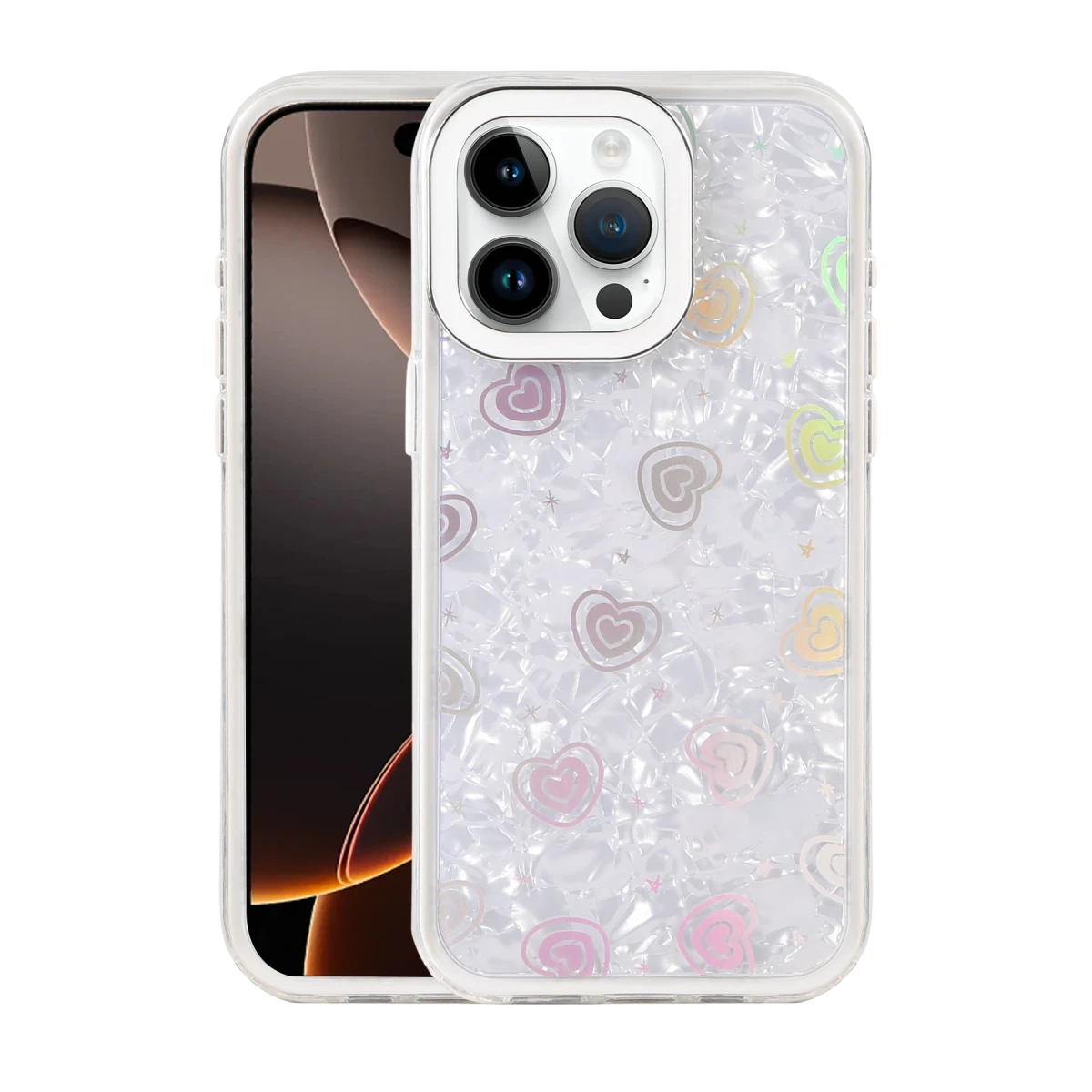 Apple iPhone 16 Pro Lumi Desenli Kapak - Beyaz
