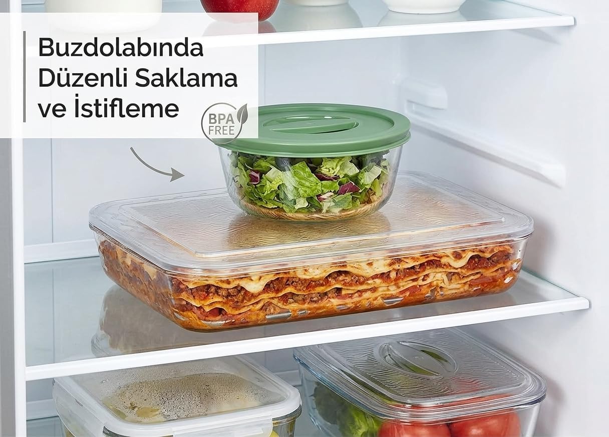 Paşabahçe Borcam Uyumlu Plastik Kapak 40x27 cm Dikdörtgen Borcam Kapağı - Fırın Kabı Saklama Kapağı, BPA İçermez (Sadece Kapak)