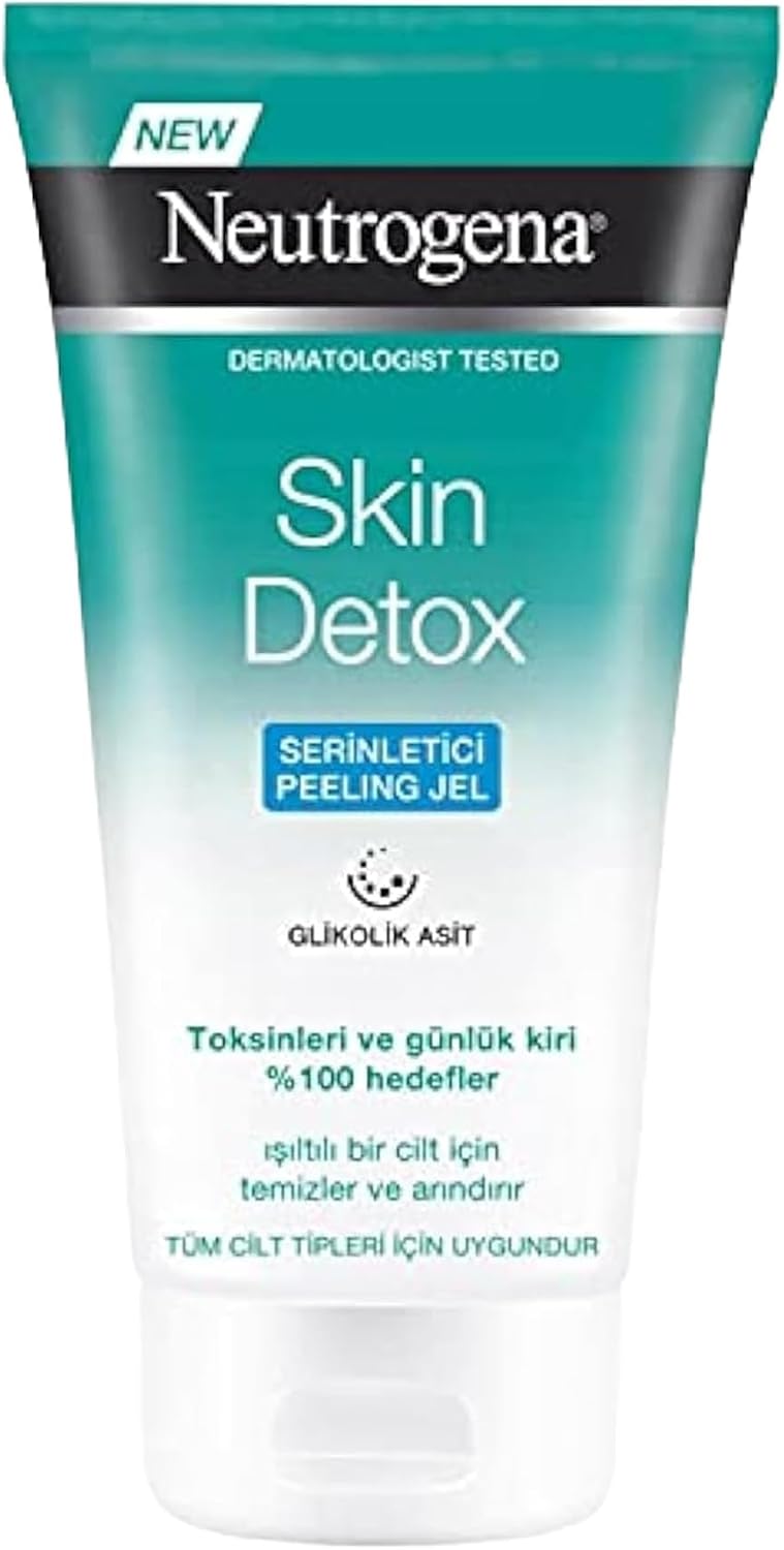 Arındırıcı Skin Detox Peeling (150 ml tüp) – Glikolik asit içeren, tüm cilt tipleri için temizleme jeli – Toksinlere ve kirlilik kalıntılarına karşı, ışıltılı bir cilt görünümü için