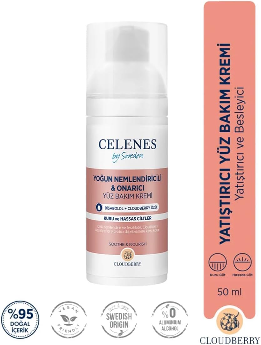 Celenes Cloudberry Yatıştırıcı Yüz Bakım Kremi Kuru Ve Hassas Ciltler (50 ml)