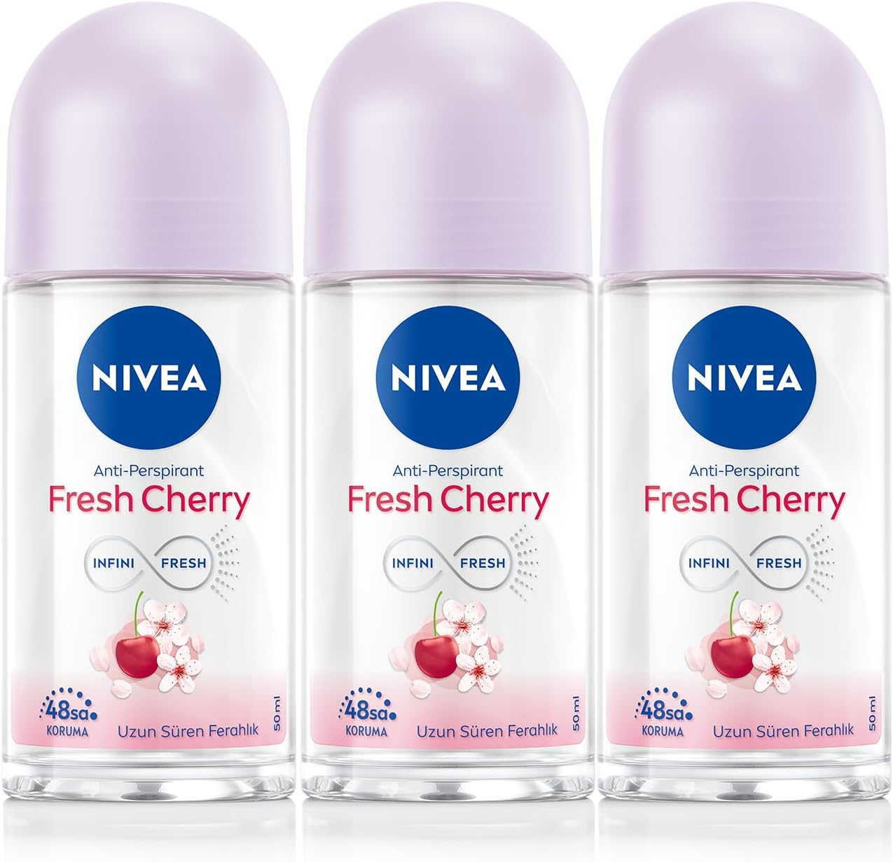 Kadın Roll on Deodorant Fresh Cherry 48 Saat Koruma 50mlx3