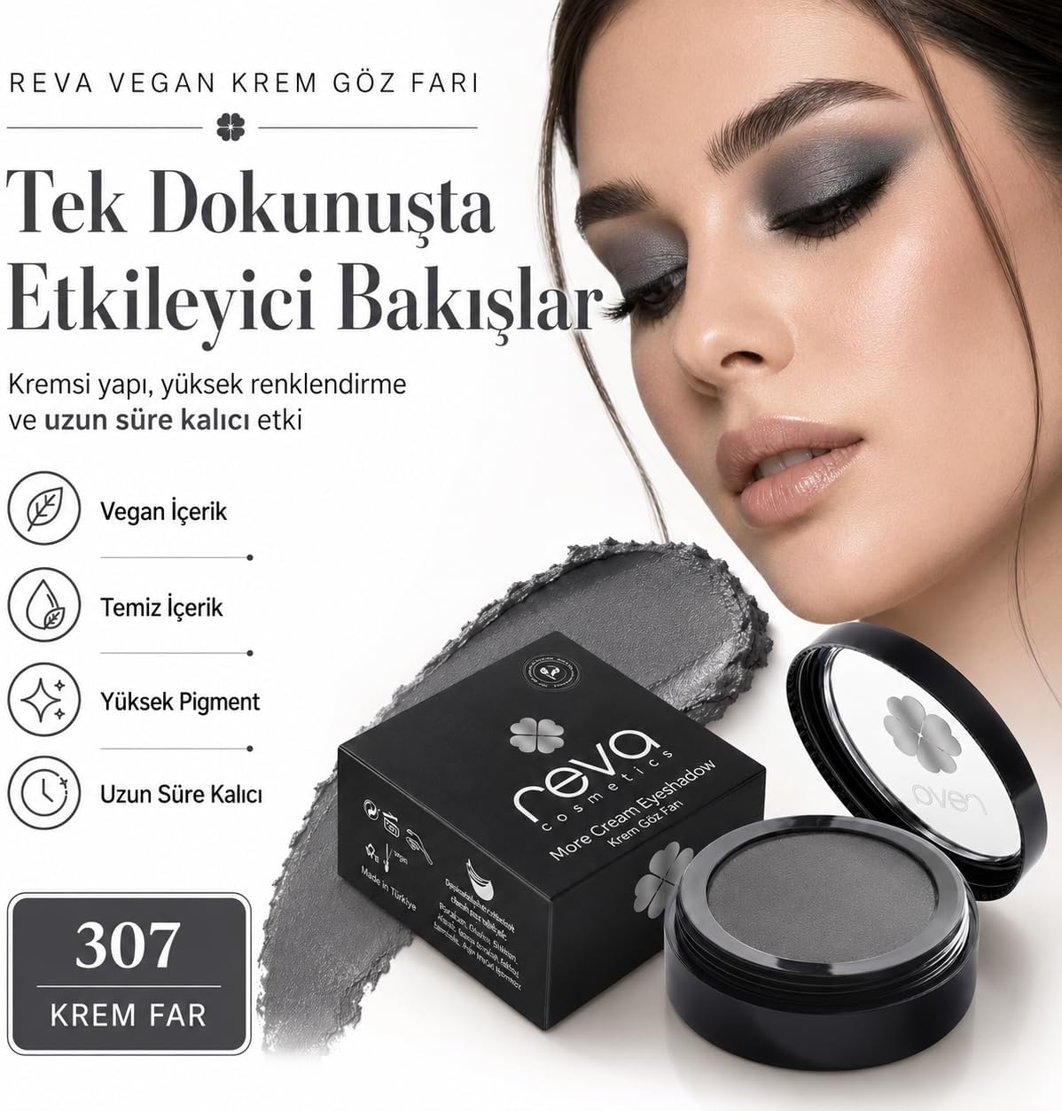 Vegan Krem Göz Farı - No. 307 | Temiz İçerik, Uzun Süre Kalıcı & Mono Cream Eyeshadow