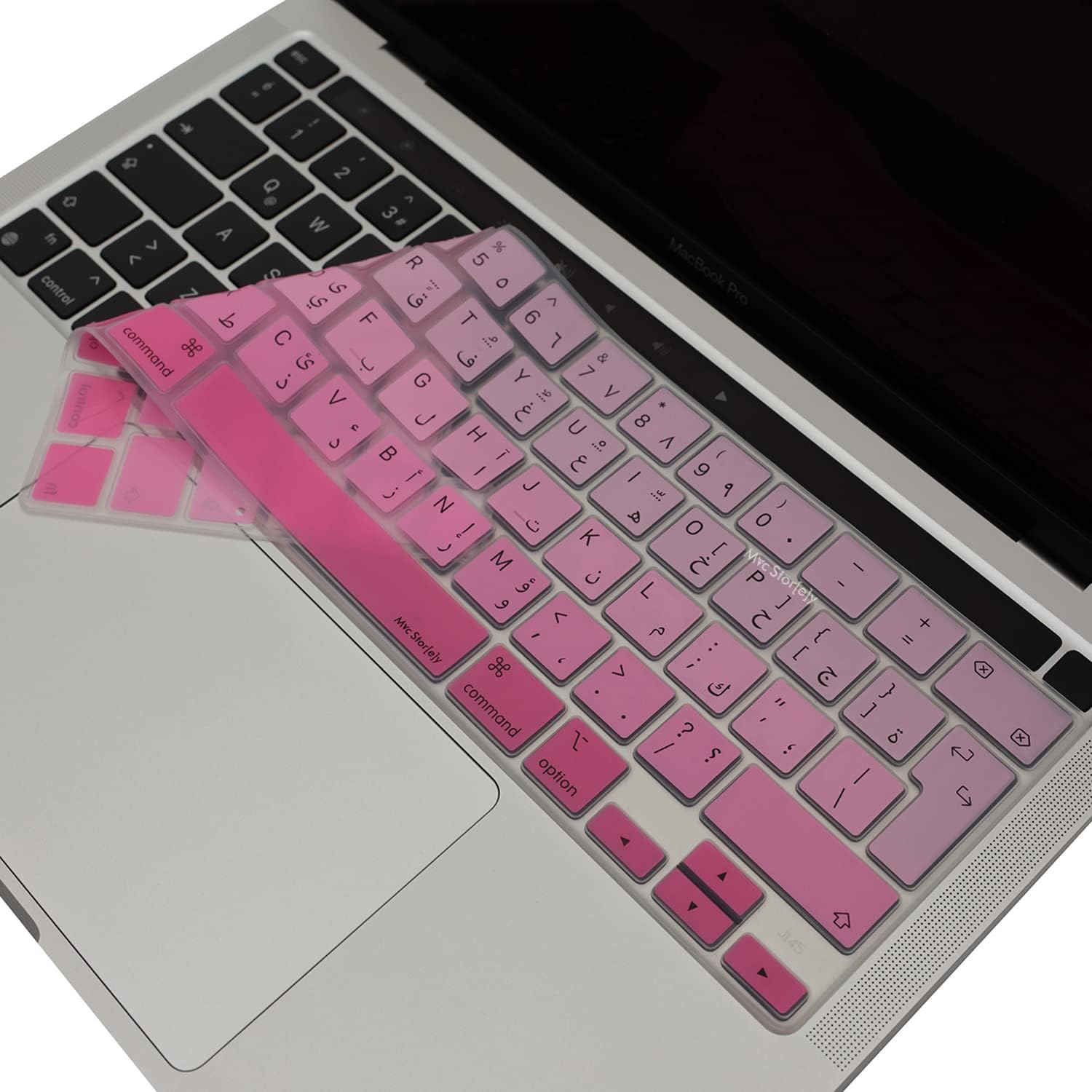 MacBook Klavye Koruyucu Arapça A2338 M1 M2 13 inç A2251 A2289 A2141 16 inç UK ISO Ters L Enter Silikon Keyboard Cover Touch Bar Pembe