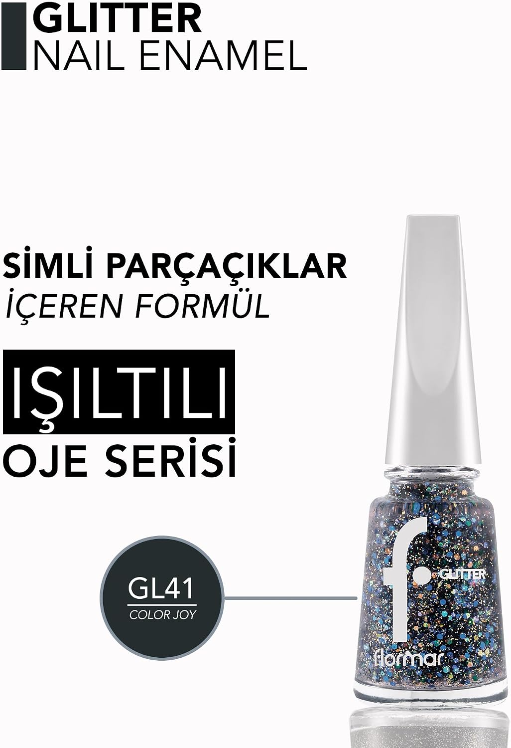 Glitter Yarı Transparan & Parlak Bitişli Simli Oje