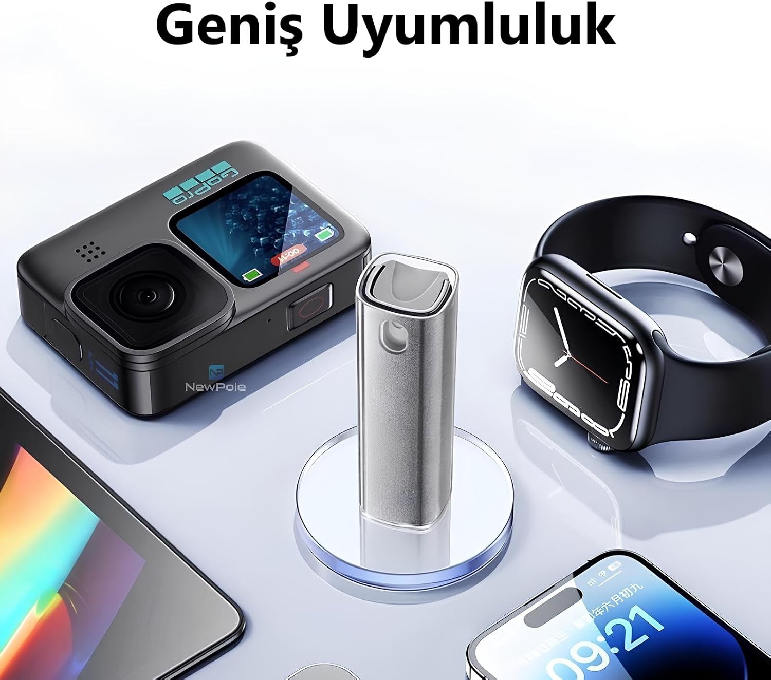 Ekran Temizleme Kiti Sprey Şişesi ve Mikrofiber Bezi Parmak İzi Bırakmadan Kolay Temizleme Telefon, Dizüstü Bilgisayar, Tablet ve Mönütörler ile uyumludur.