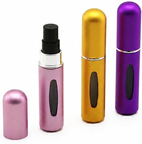 3’lü Mini Sprey Parfüm Şişesi 5 ML – Çanta Boy Taşınabilir Dolum Şişesi – Seyahat Tipi Refillable Parfüm Kabı – Uçak ve Günlük Kullanım İçin