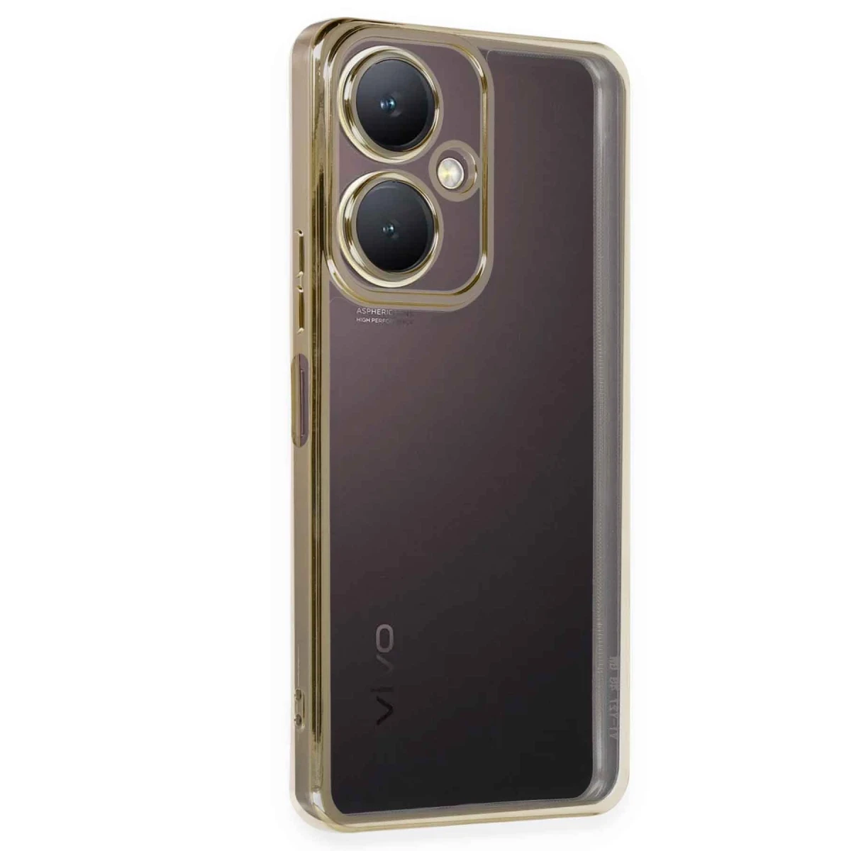 Vivo Y27 Kılıf Razer Lensli Silikon - Gold