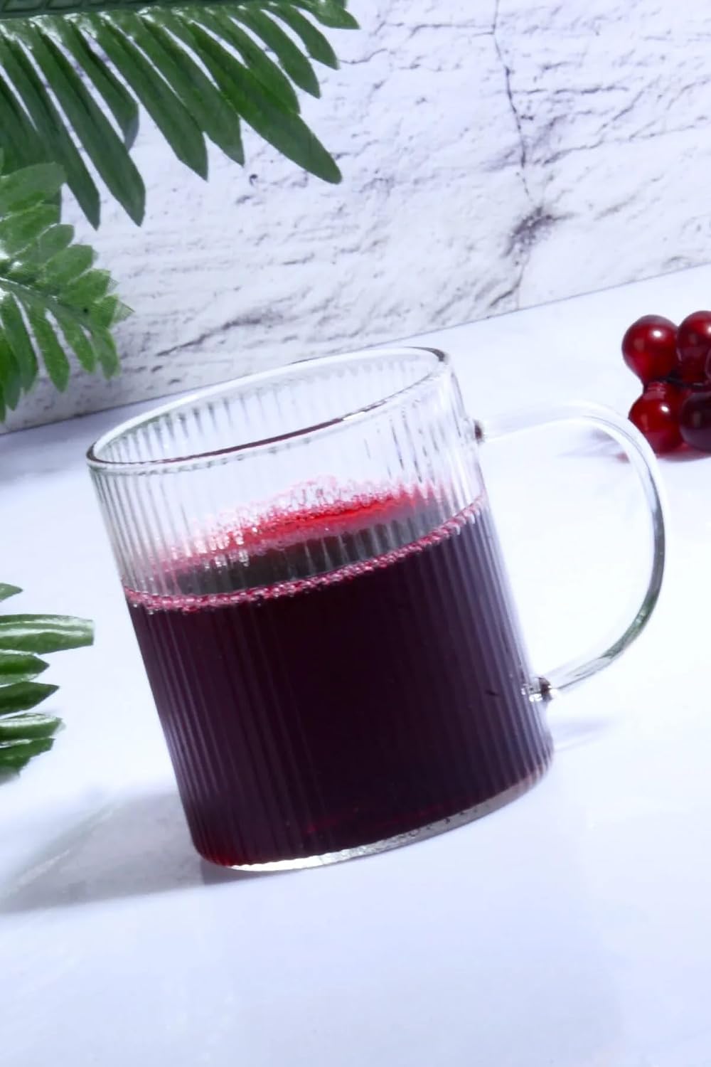 Üfleme Cam Kulplu Kupa Bardak