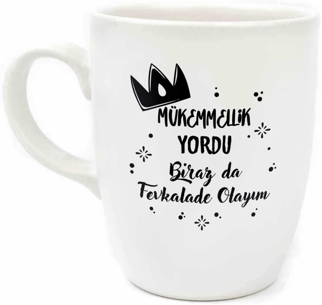 Mükemmellik Yordu Biraz Da Fevkalade Olayım Krem Oval Kupa - Hediye Seramik Kupa