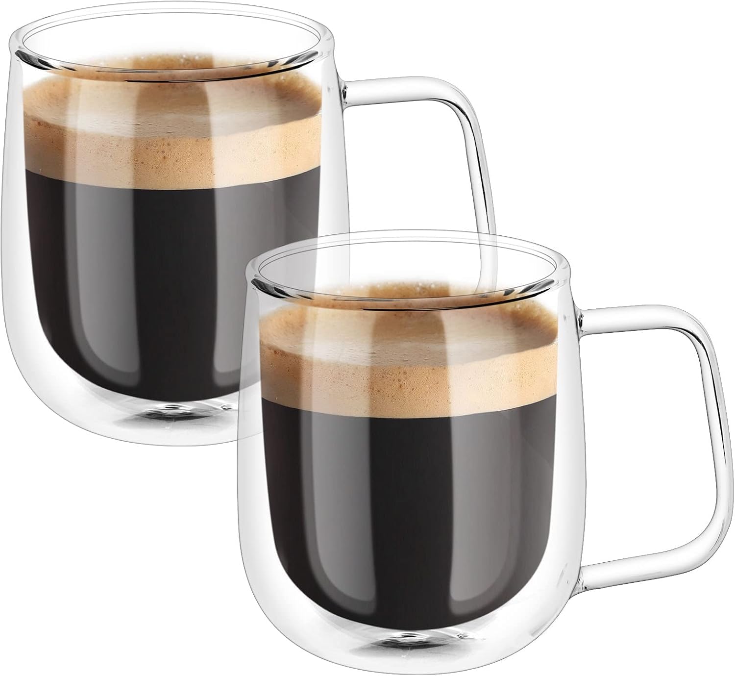 2 Adet 250 ml Çift Cidarlı Borosilikat Cam Kupa Bardak Termisil Isıya Dayanıklı Şeffaf Kahve Çay Latte Espresso Fincanı Cam Bardak Seti
