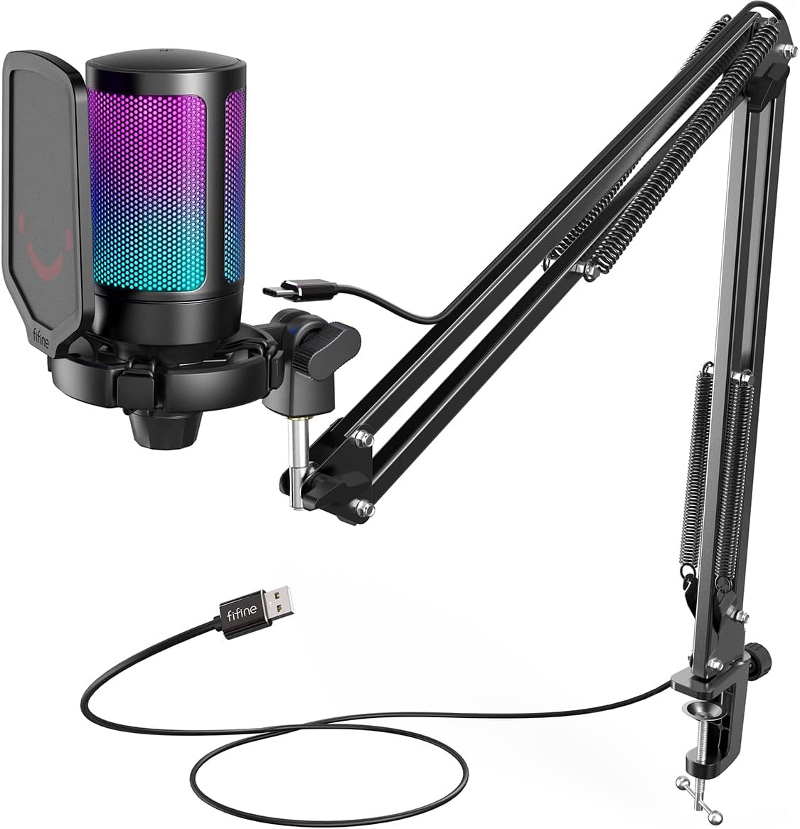 Ampligame A6T Twitch - Youtuber - Gamer - Tiktok - Yayıncı USB Mikrofon Seti (Siyah)