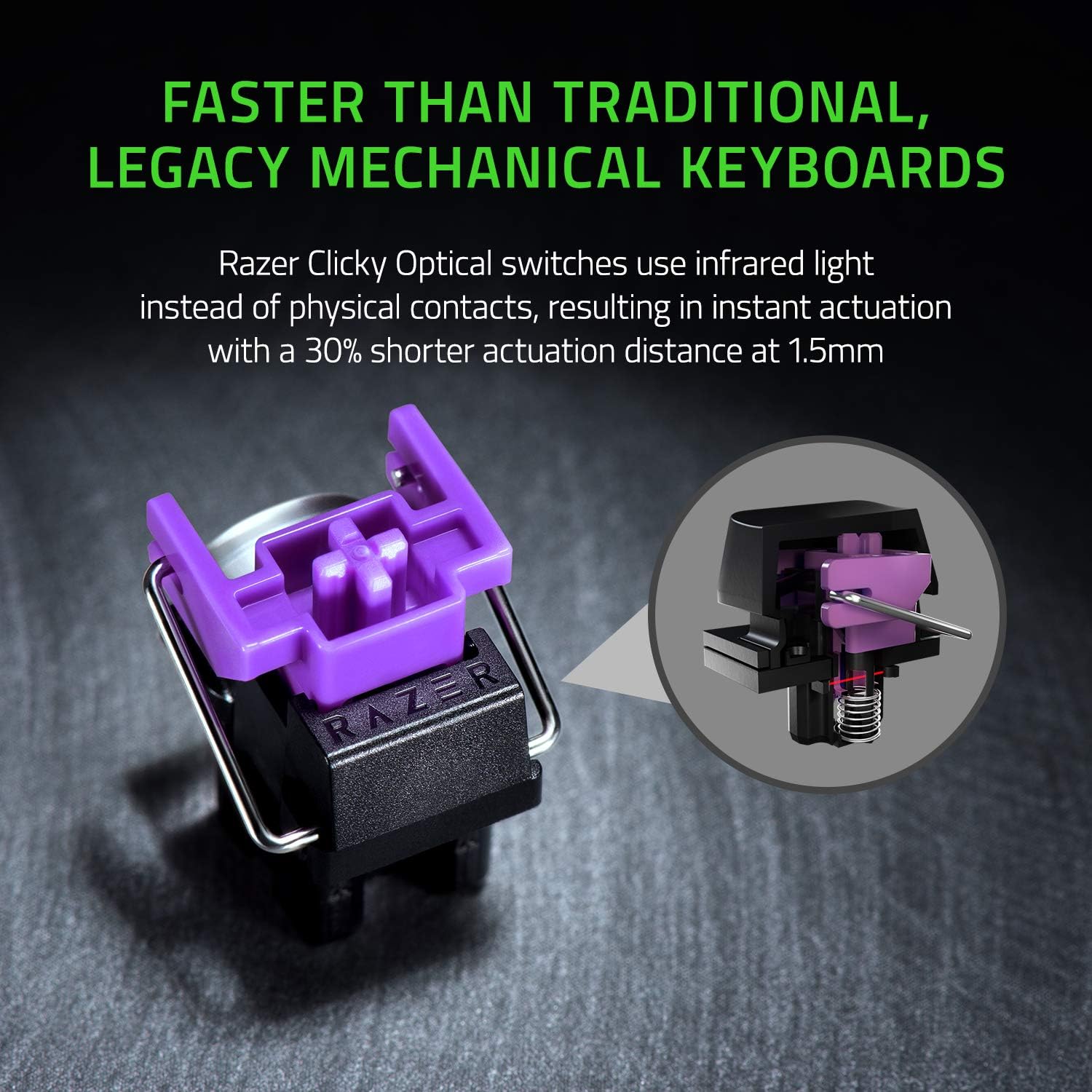 Huntsman Mini Mercury (Mor Anahtar) - Opto-mekanik anahtarlı kompakt% 60 oyun klavyesi (PBT tuş başlıkları, çıkarılabilir USB-C kablosu) QWERTY ABD düzeni | Beyaz