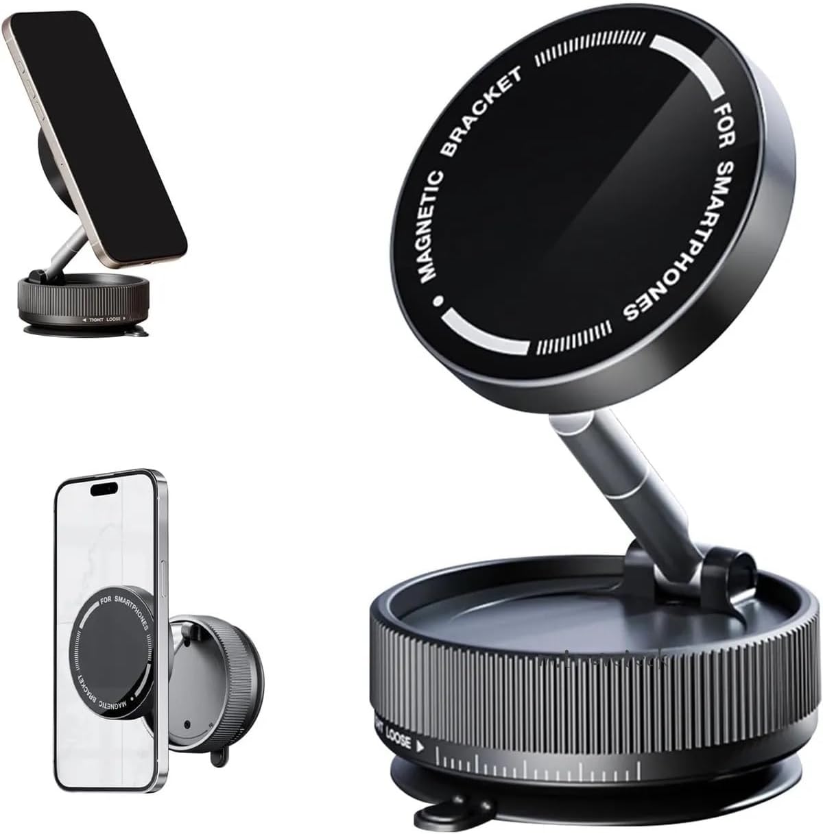 K10A KATLANABİLİR 360 DERECE HER YÖNE DÖNEBİLİR VACUM MAGNETİC ARAÇ TUTUCU TELEFON STANDI KİLİTLİ VAKUM VE 5 KG TAŞIMA KAPASİTELİ MIKNATIS İLE HEM ŞIK VE KALİTELİ HEM DE SAĞLAM VE ÇOK GÜÇLÜ