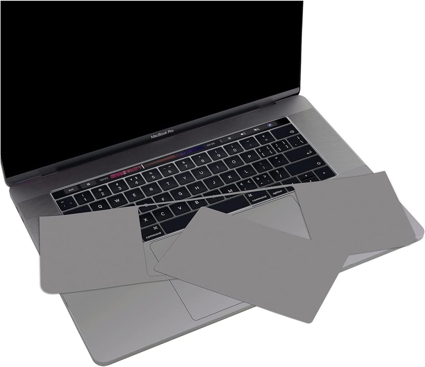 MacBook Pro 15 İnç Trackpad Koruyucu ve Palm Koruyucu A1707 A1990 Uyumlu 2016-2019 Touch Bar Avuç İçi Koruma Seti Gri