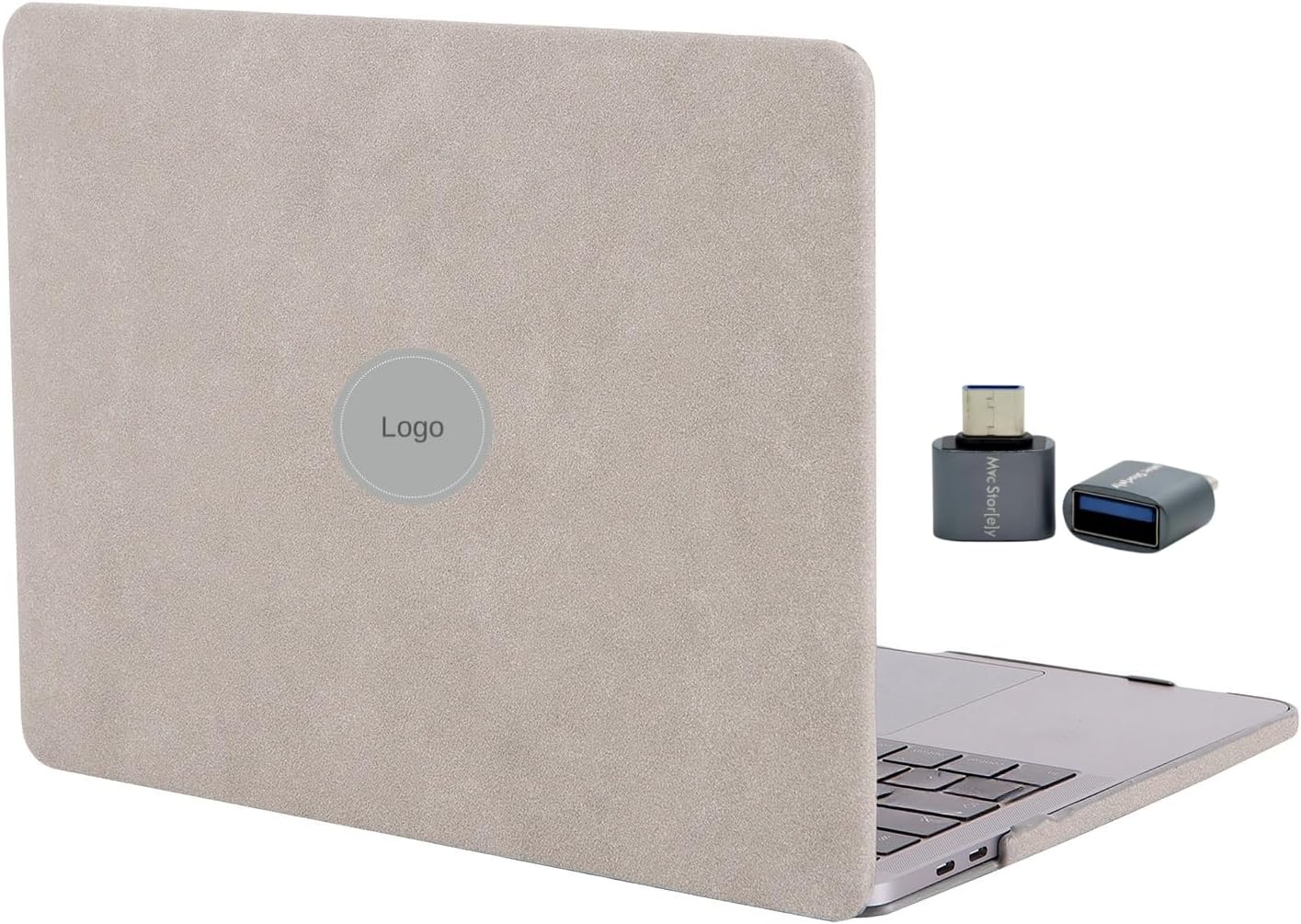 MacBook Air M1 Kılıfı A2337 Uyumlu 13.3 İnç Premium Süet Dokulu Kumaş Kaplama Hard Case A2179 A1932 Soft Touch Sert Koruyucu Kapak Çizilme Darbe Koruma Gri