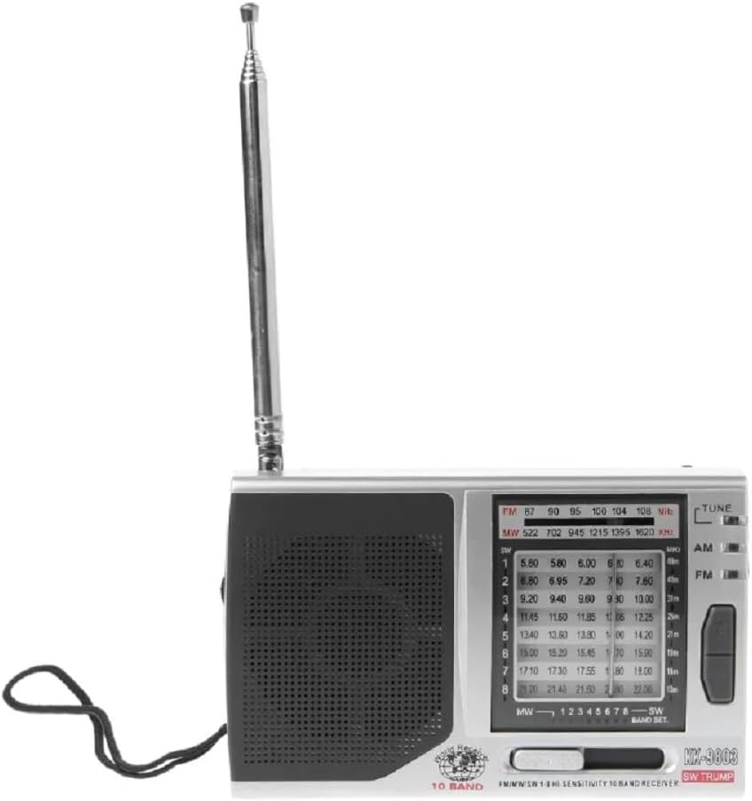KK-9803 Taşınabilir Küçük Boy Cep Radyosu - FM/MW/SW1 10 Band Pilli Radyo