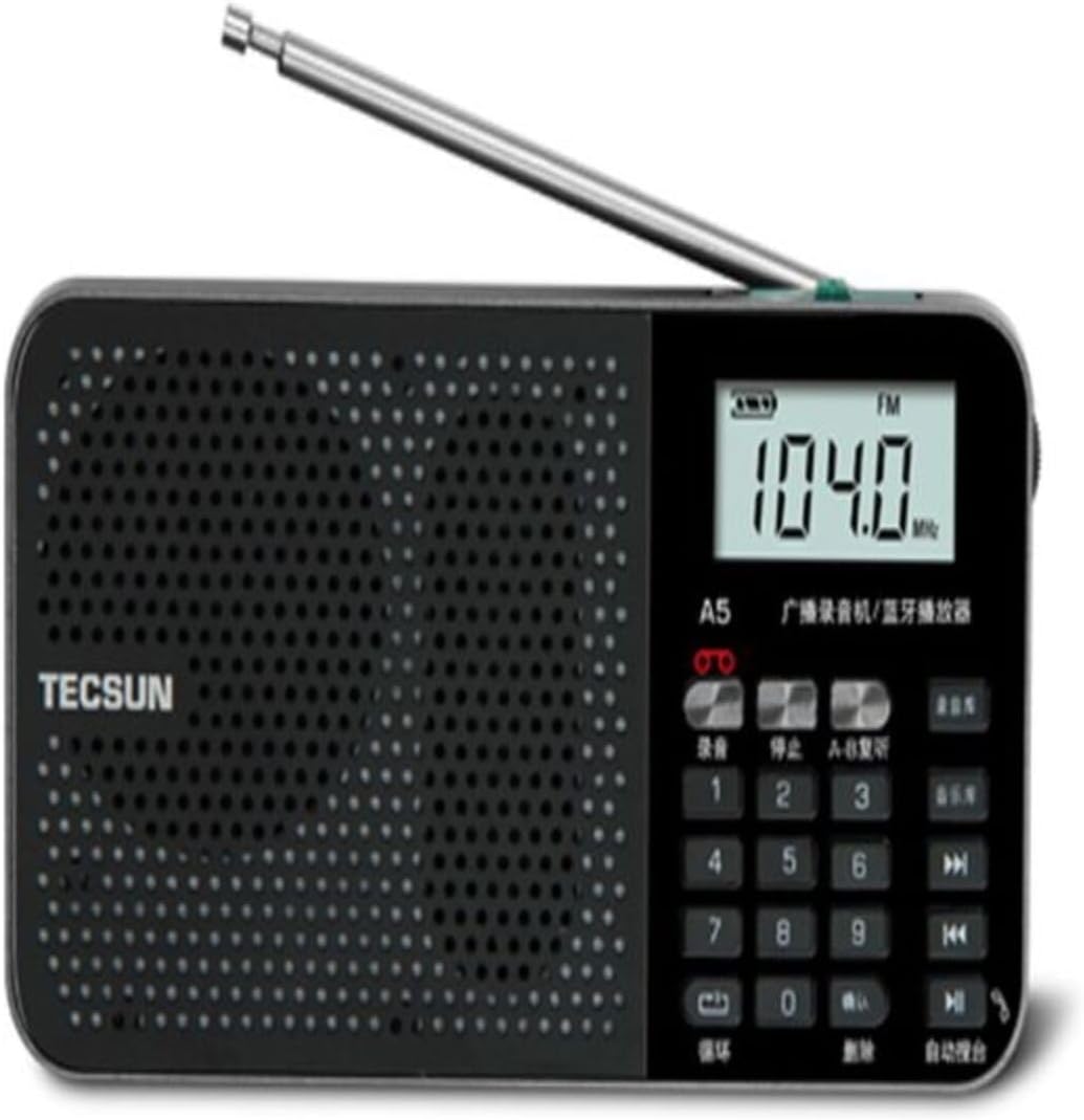 Tecsun A5 Taşınabilir Şarjlı Cep Radyosu Bluetooth Hoparlör FM Radyo MP3 Çalar & Ses Kayıt Cihazı