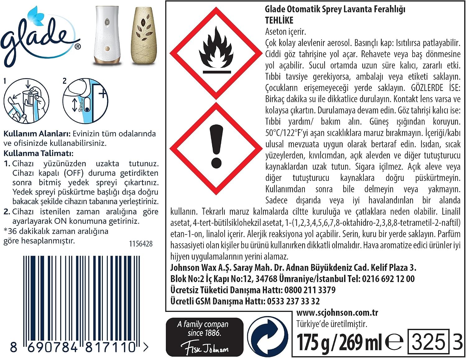 Lavanta Yedek Otomatik Sprey 60 Gün Etkili (1 x 269 mL)