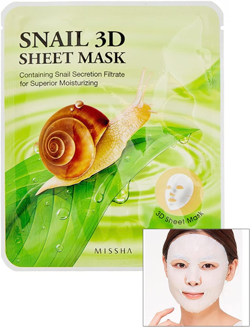 Salyangoz Özlü Onarıcı Yaprak Maske (23g*10ea*2set) Snail Healing 3D Sheet Mask