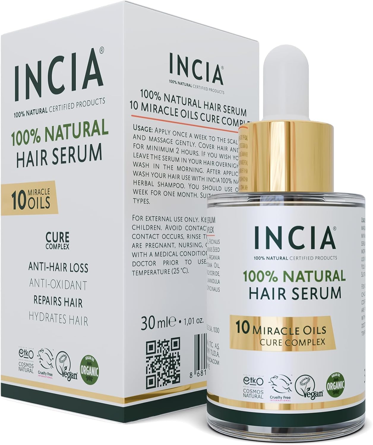 %100 Doğal Saç Bakım Serumu Biberiye Yağı Saç Dökülmesi Karşıtı 10 Değerli Yağ 30 ml