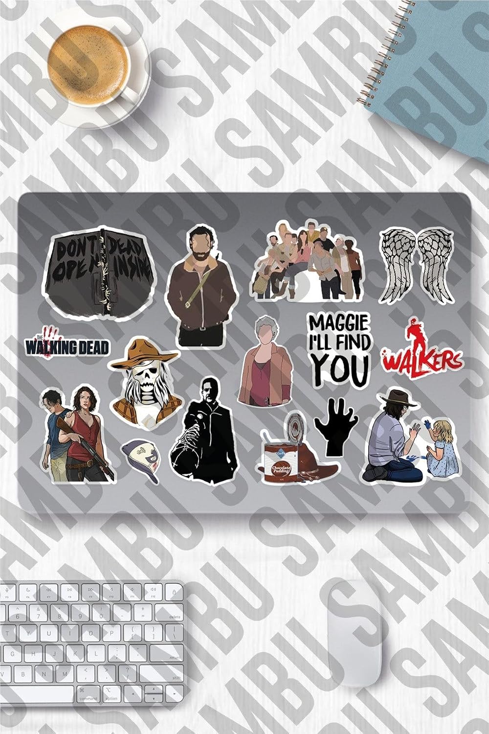 The Walking Dead Temalı Sticker Etiket Seti - Yürüyen Ölüler Sticker - Laptop Notebook Telefon