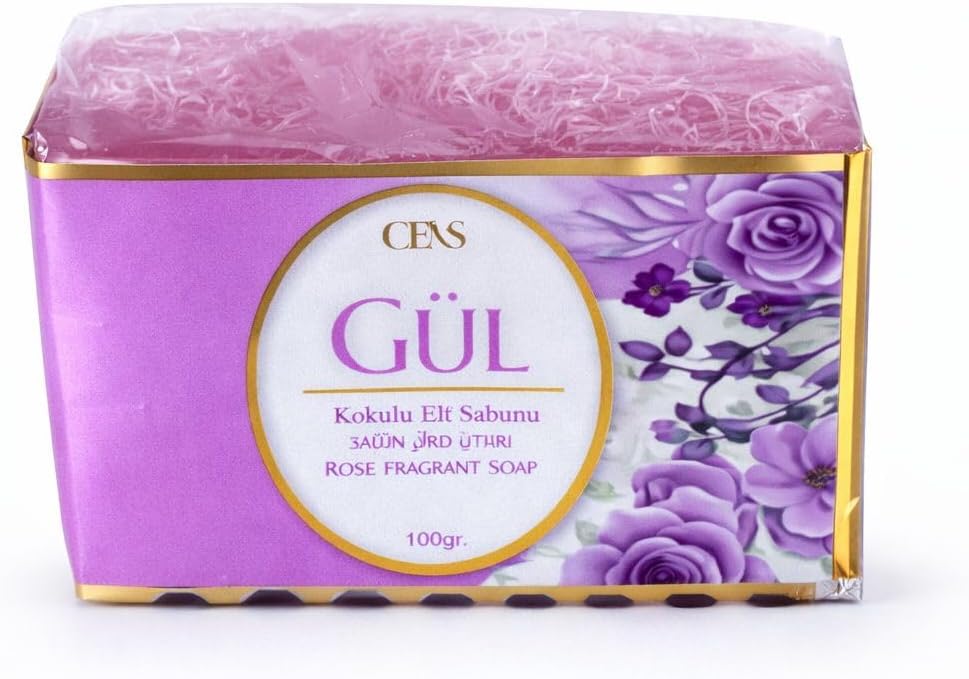 Lifli Gül Kokulu Katı Sabun – Doğal Peeling Etkili ve Ferahlatıcı Banyo Sabunu