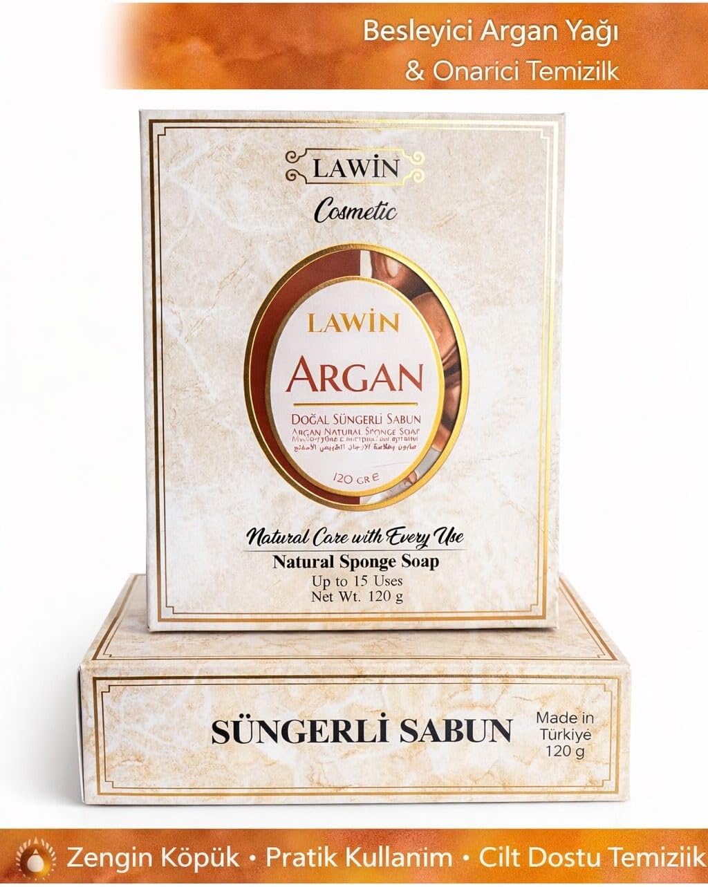 Doğal Argan Kokulu Naturel Süngerli Sabun
