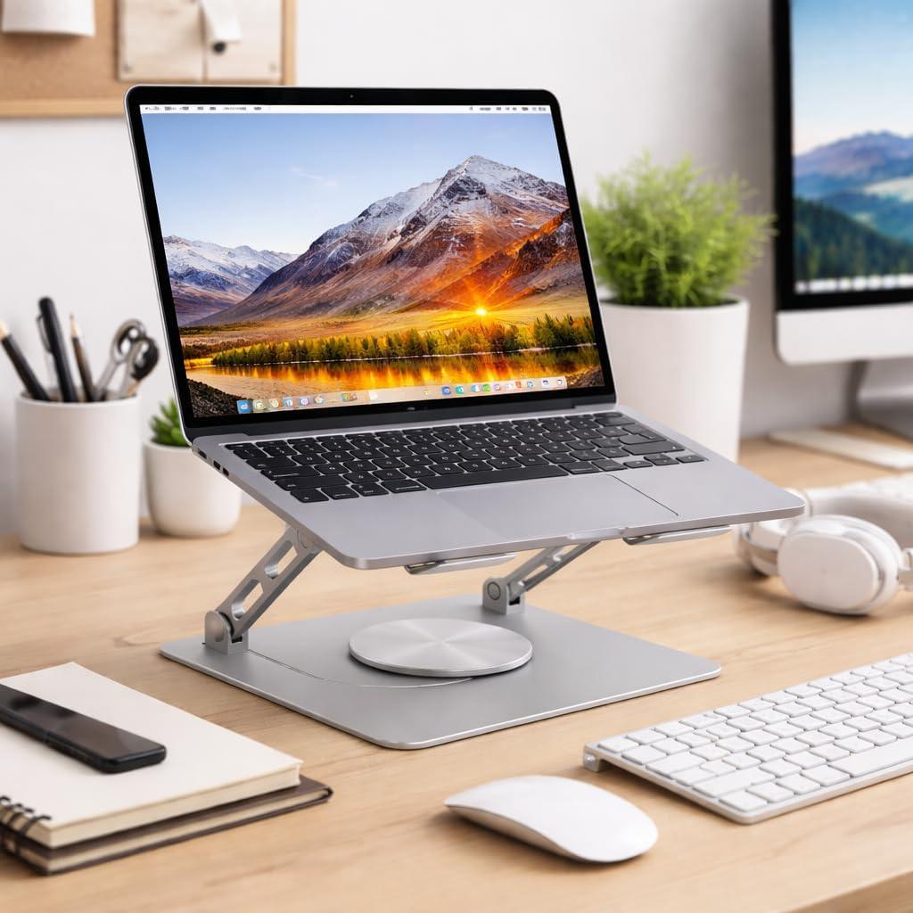 Şok Soğutma Profesyonel Dizüstü Bilgisayar Notebook Soğutucu Laptop Stand Oyuncu Laptoplarına Özel Tek Büyük Fanı İle Hızlı Soğutma 1 Type-C Giriş 360 Derece Döner | K8