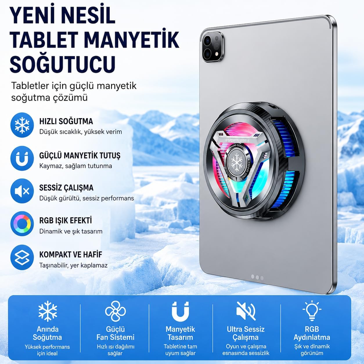 Tablet Soğutucu Fan, Taşınabilir Cihaz Soğutma Fanı