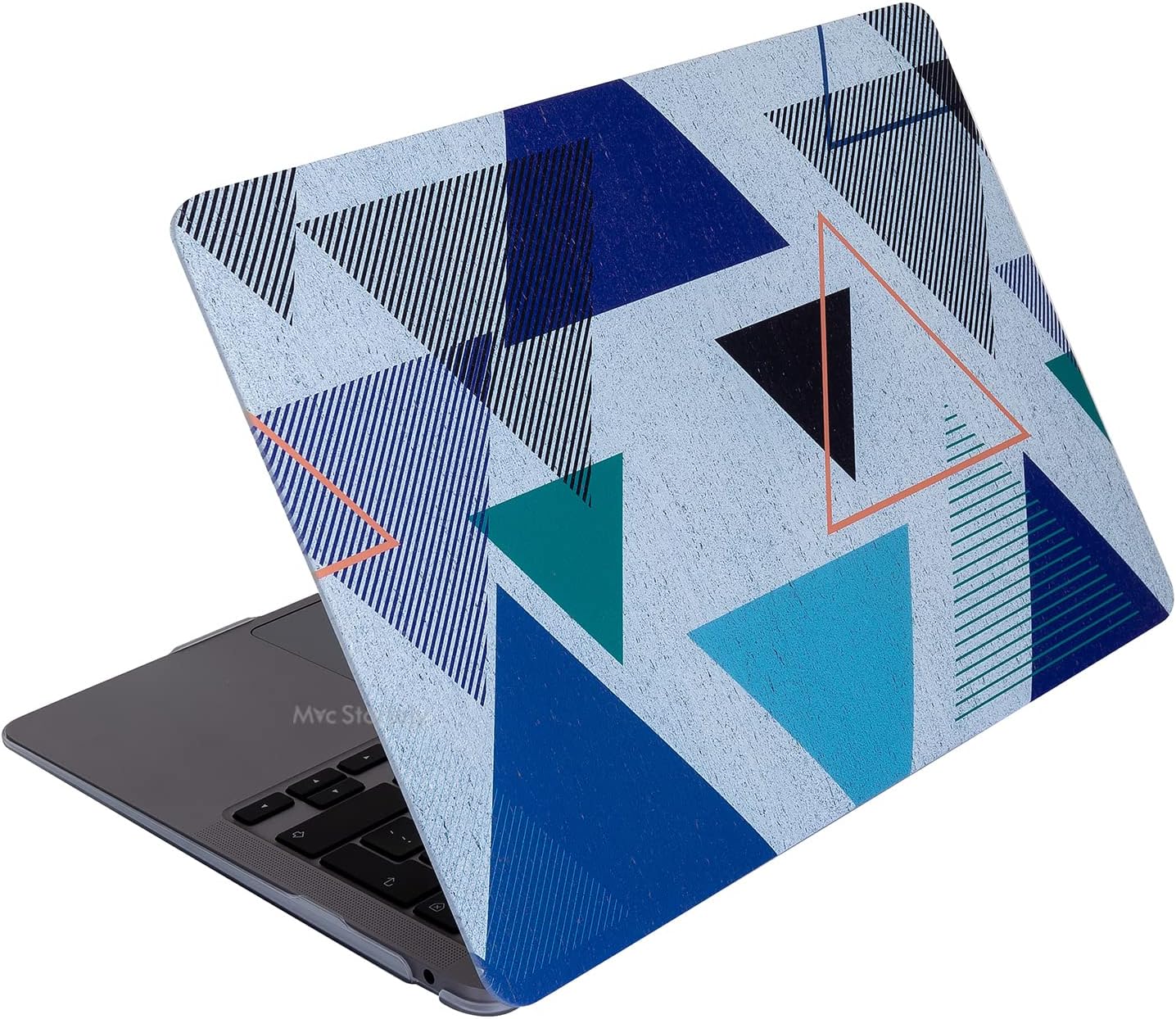 MacBook Air 13 İnç Kılıf A2337 M1 A2179 A1932 Uyumlu Hard Case Sert Kapak Geometrik Desenli UV Baskılı Koruyucu Kılıf İnce Hafif Laptop Kılıfı Lacivert Mavi