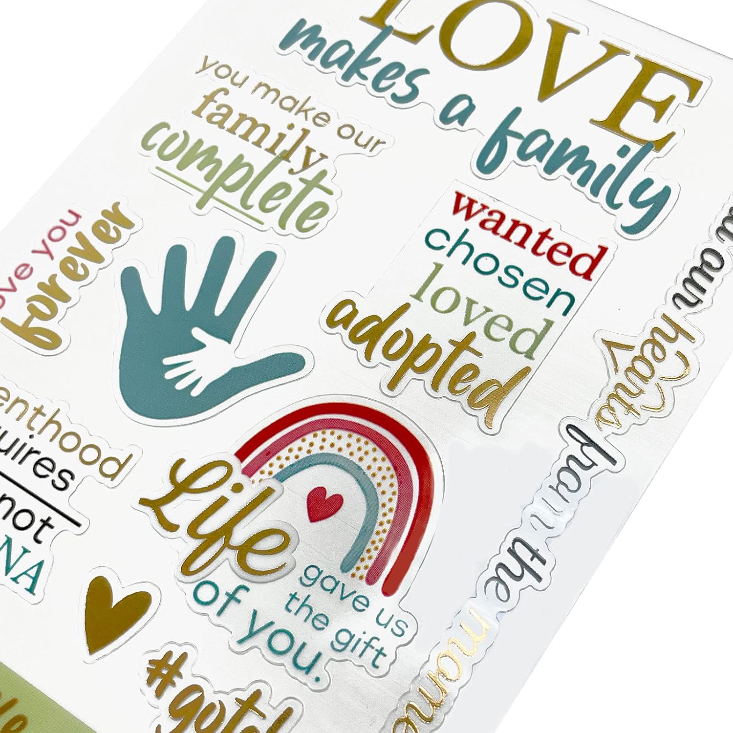 Adoption Baby Family Clear Sticker, Çok aşamalı