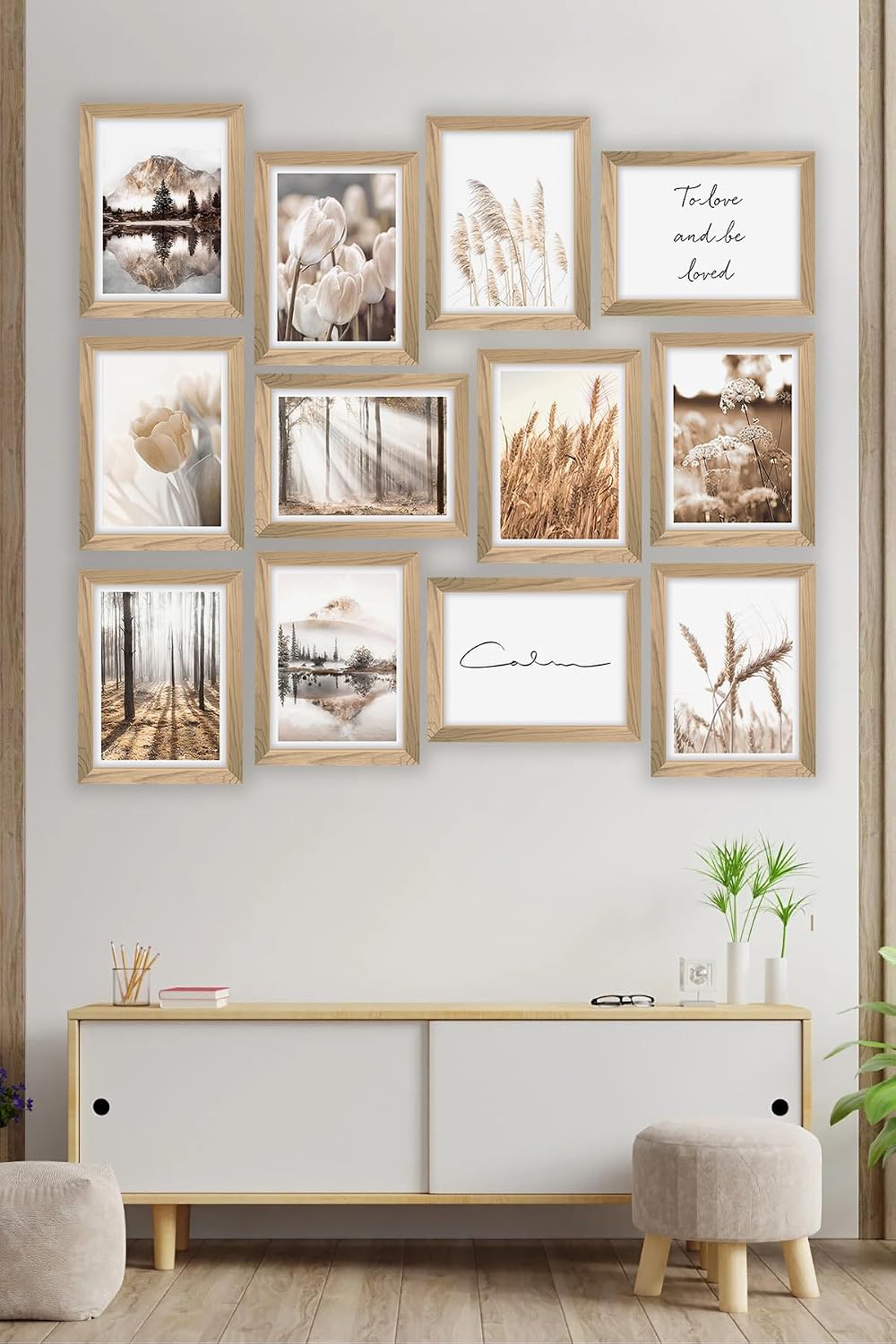 12 Parça Çerçeve Görünümlü Mdf Tablo Seti