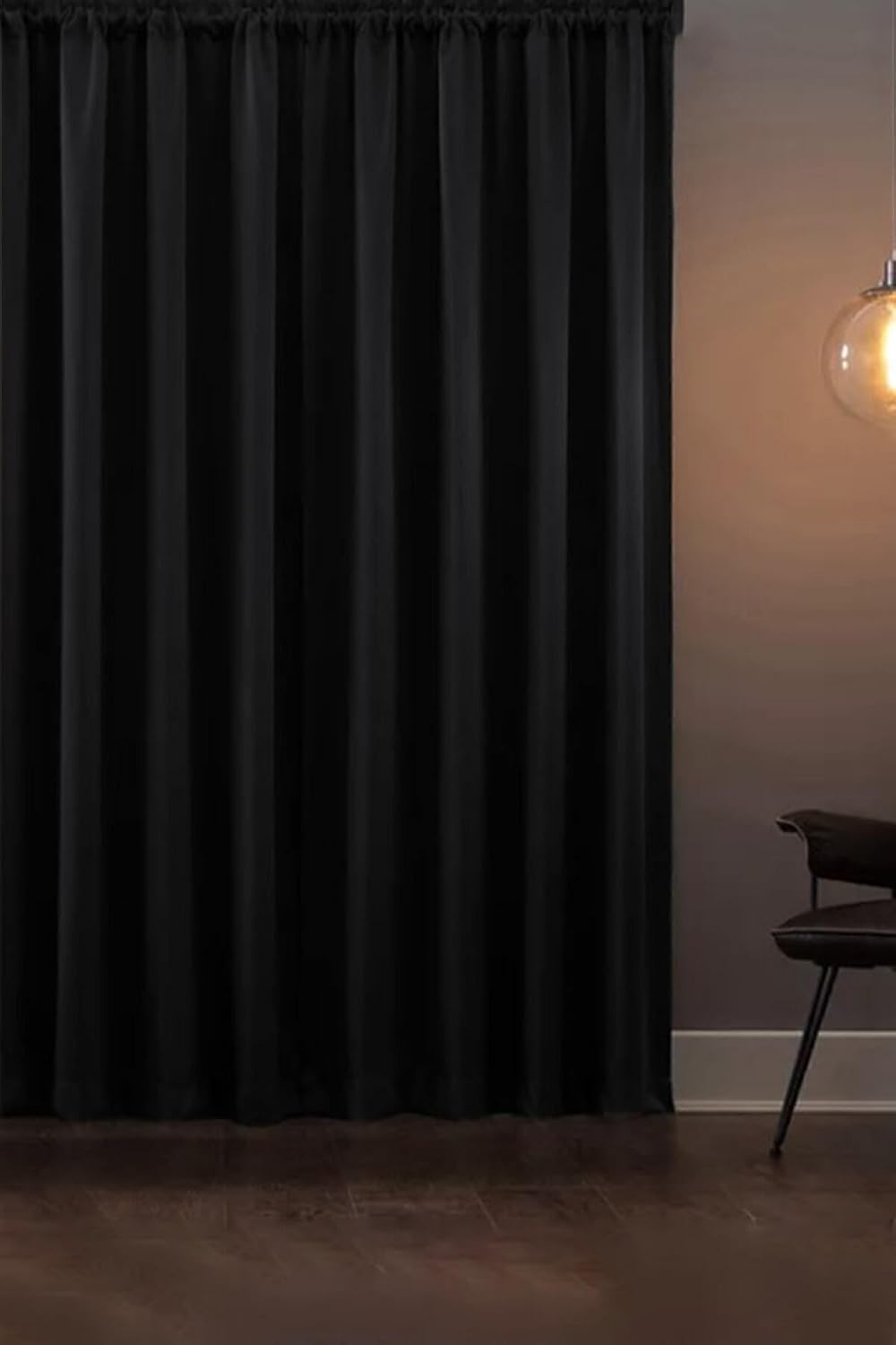 Blackout Işık Geçirmez Fon Perde Siyah Pilesiz Ekstraforlu Karartma Güneşlik 200x200