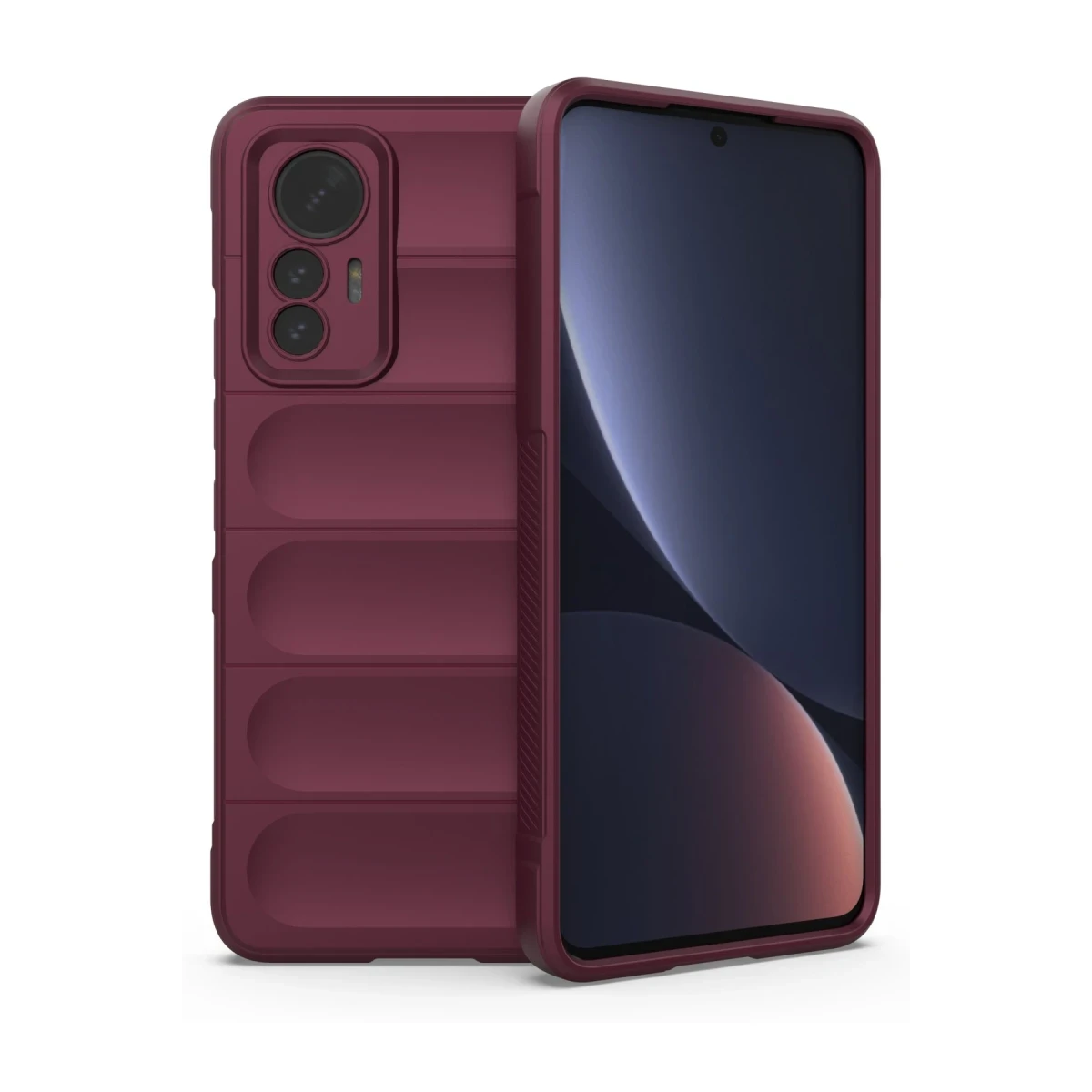 Xiaomi Mi 12 Lite Kılıf Optimum Silikon - Bordo