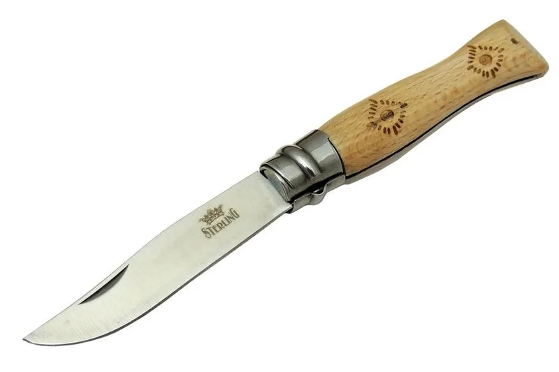 T0221 Bahçe Çakı 16 cm - Ahşap Sap, Bilezikli, Kılıflı
