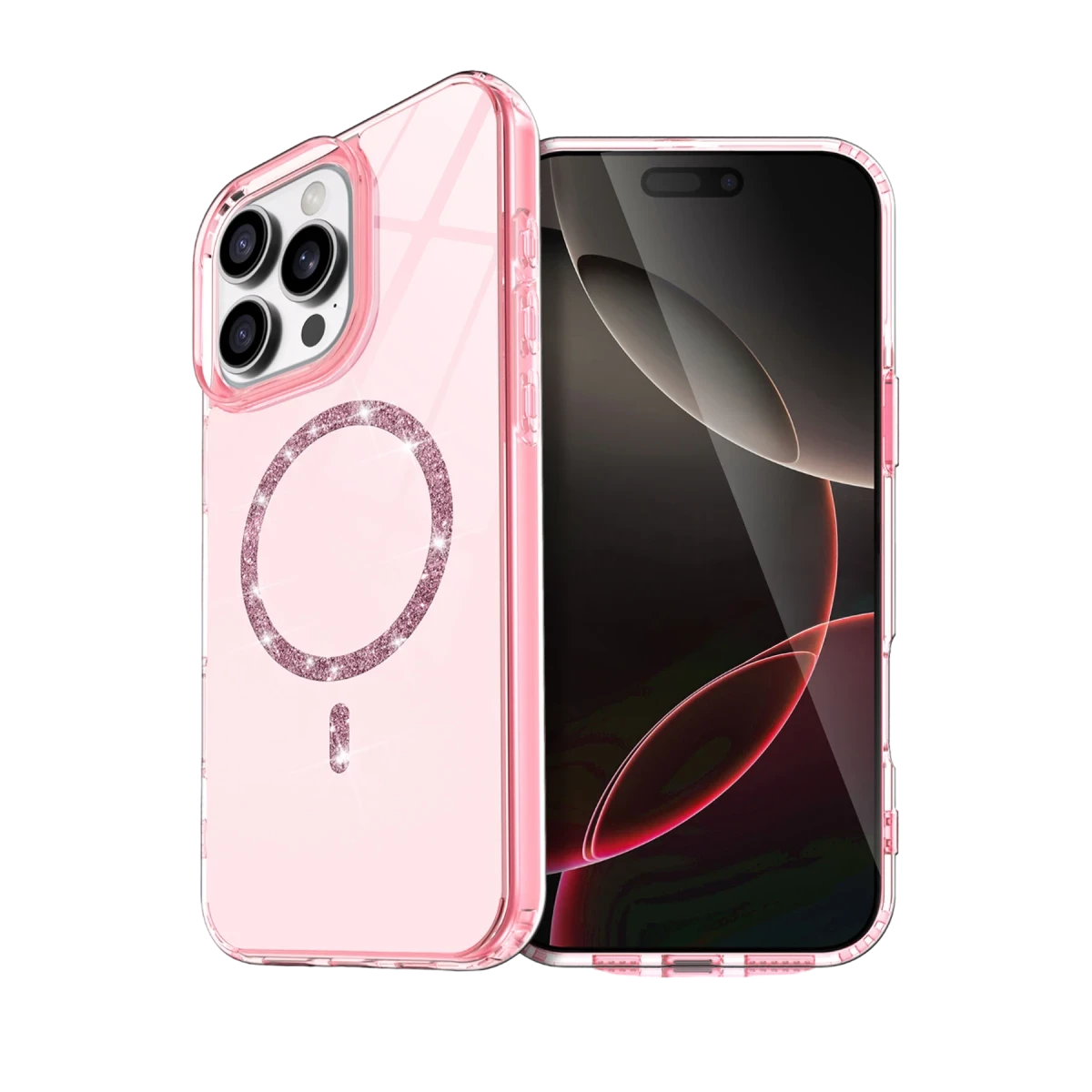 Apple iPhone 16 Pro Max Live Diamond Magsafe Kapak - Pembe