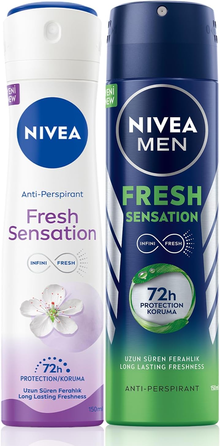 Fresh Sensation Kadın ve Erkek Sprey Deodorant 150 Ml,72 Saat Anti-perspirant Koruma,uzun Süren Ferahlık X2