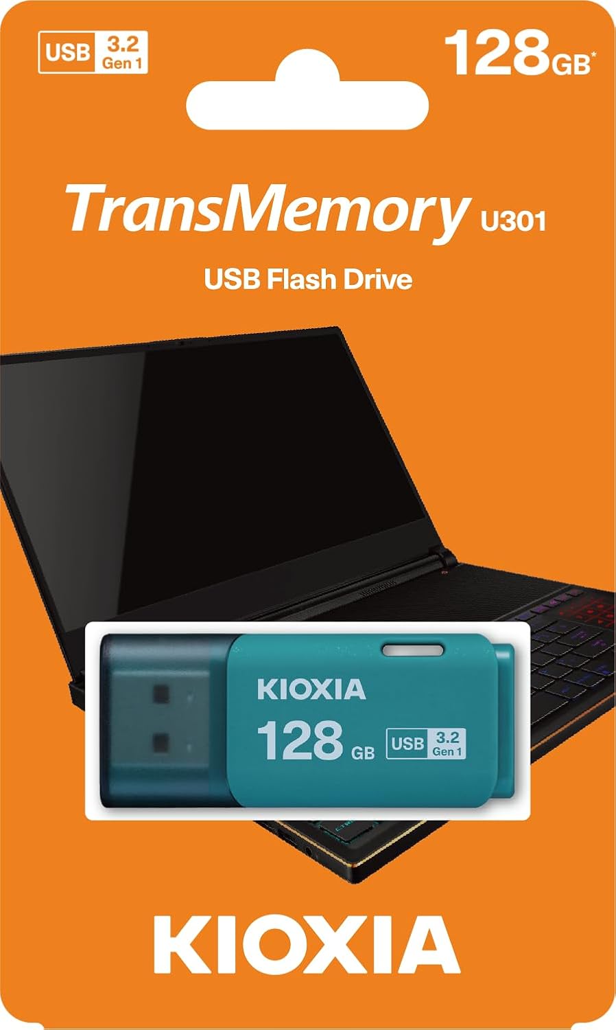 TransMemory U301 128GB USB Bellek – USB 3.2 Gen 1, Açık Mavi