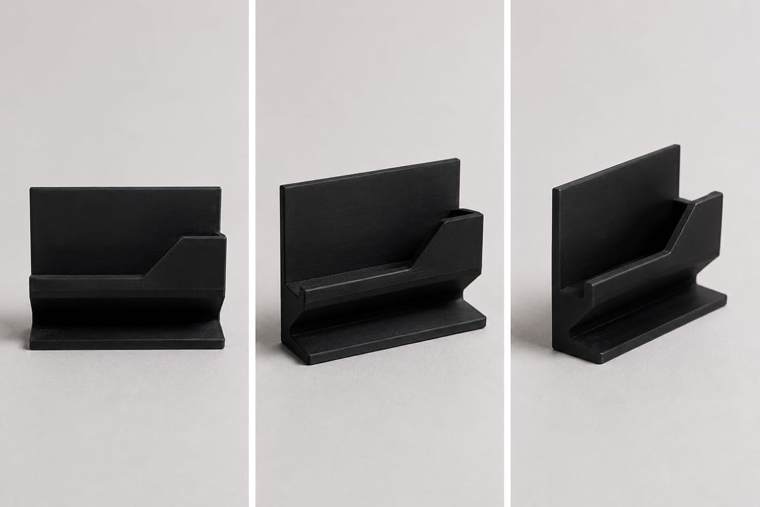 Masaüstü Kartvizitlik – Siyah Minimal Kartvizit Standı ve Kart Tutucu