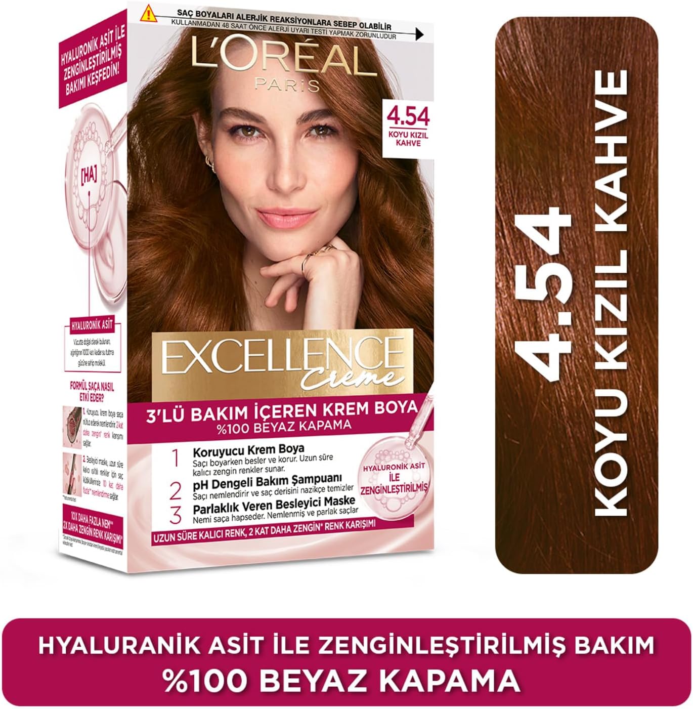Excellence Creme Saç Boyası 4.54 Koyu Kızıl Kahve