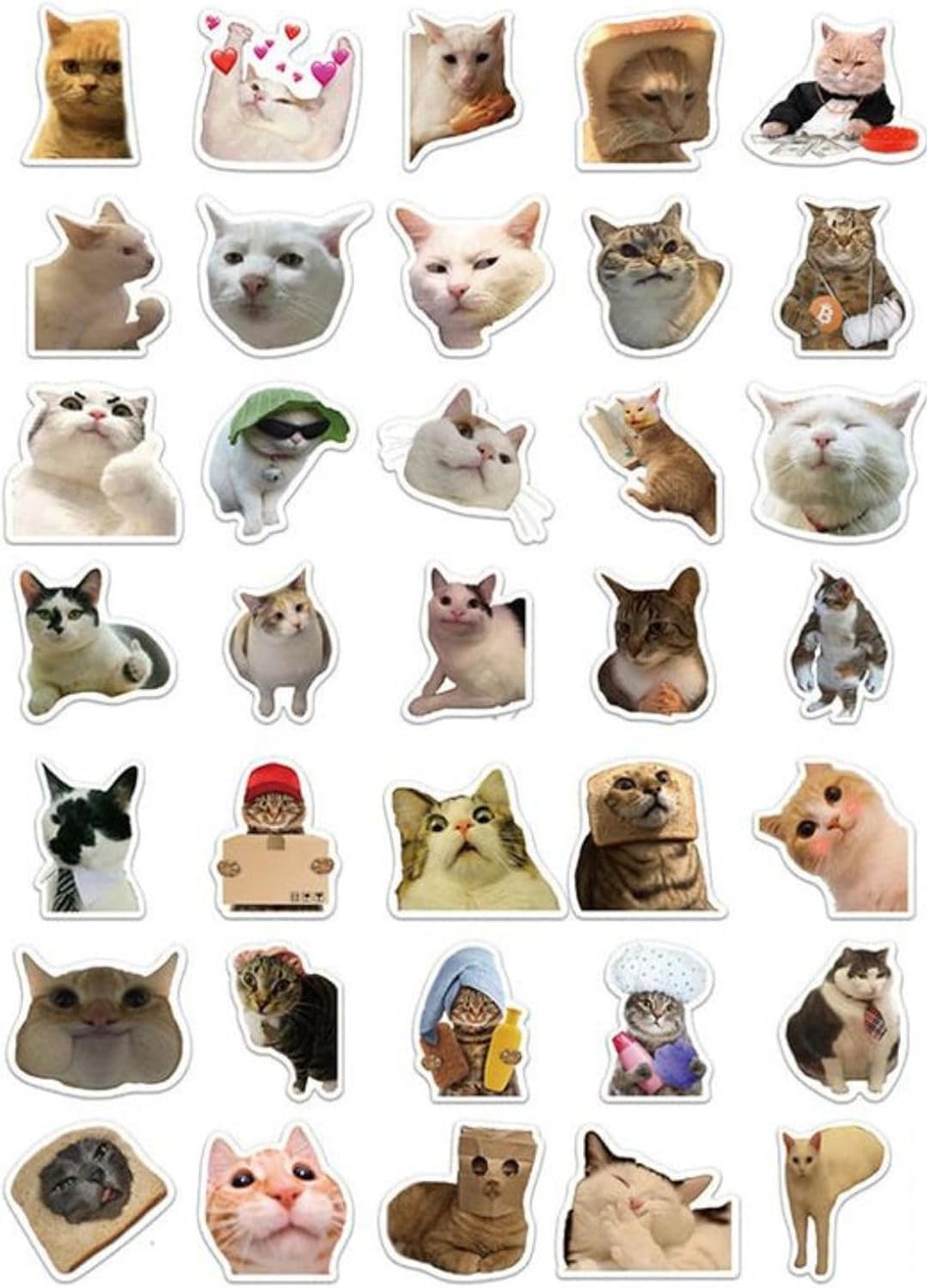 "Kedi Mood Sticker Seti" 35 Adet - Bullet Journal - Ajanda -Planner - Defter - Laptop-Tablet Için