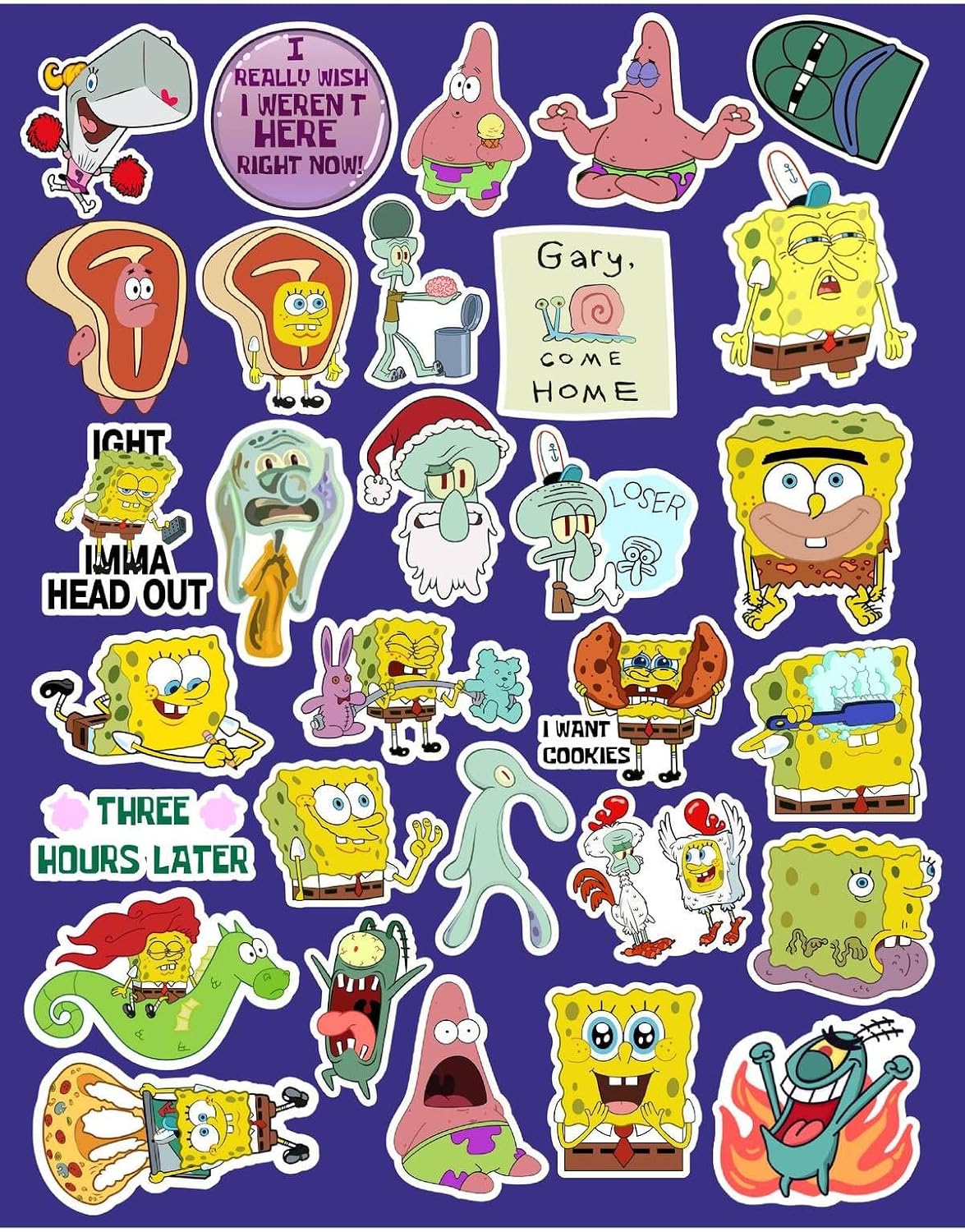 Sünger Bob Kare Şort Seri 2 Sticker Telefon Laptop Notebook Tablet Defter Matara Stiker Etiket