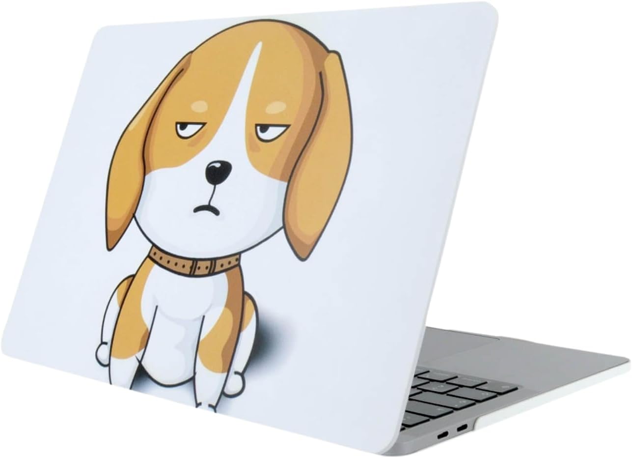 MacBook Air 13 Kılıf A1369 A1466 Uyumlu Köpek Desenli TPU İnce Hafif Darbe Emici Lazer UV Baskılı Sert Koruyucu Kapak Kahverengi