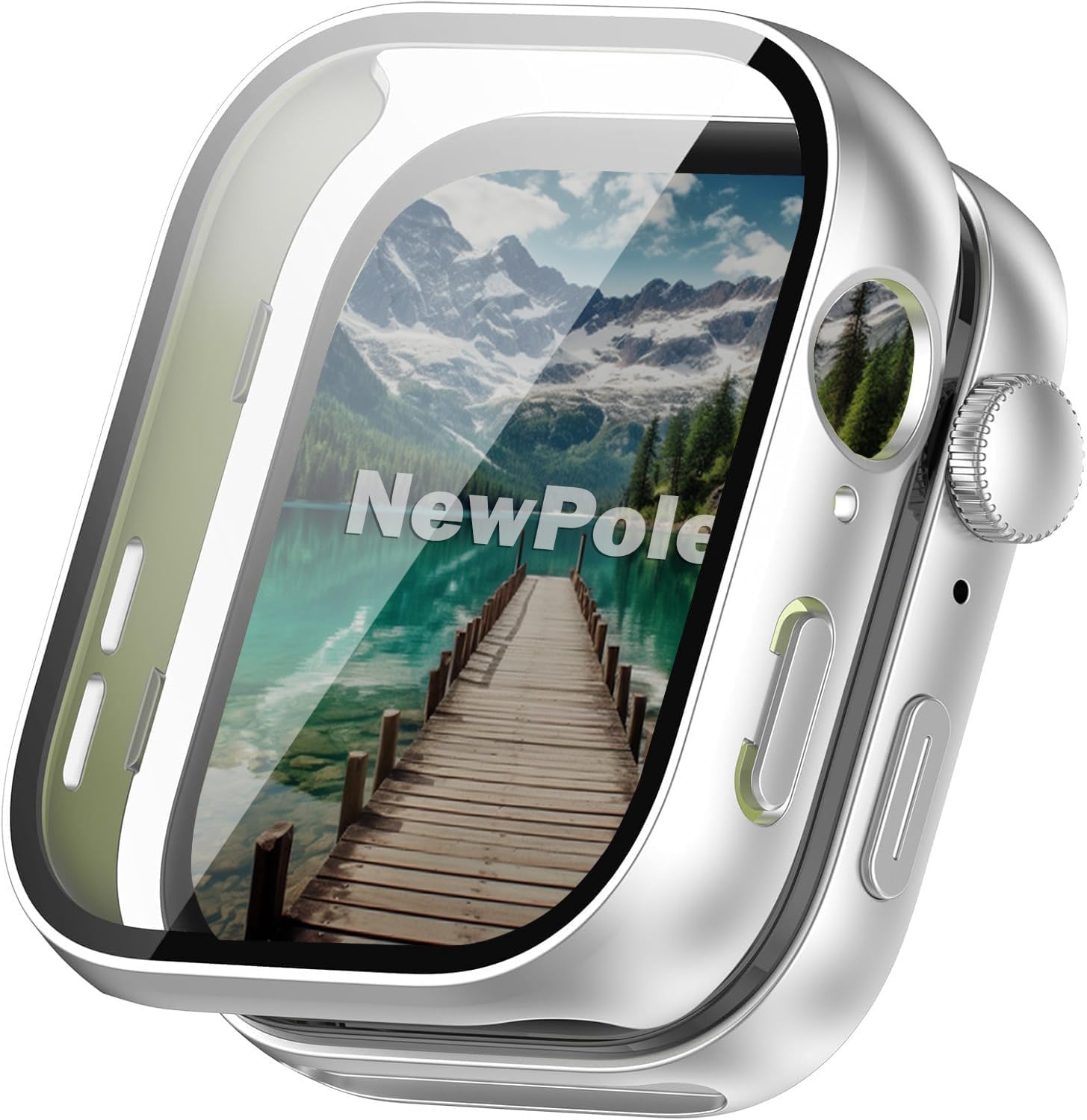 [Huawei Watch Fit 3 ile Uyumlu] Fit 3 için Ekran Koruyucu Kırılmaz Cam ve Tam Kaplayan Watch Kasa Koruyucu Kılıf Yüksek Hassasiyetli Tam Kaplayan Kılıf Huawei Watch Fit 3 ile Uyumlu (Gümüş)